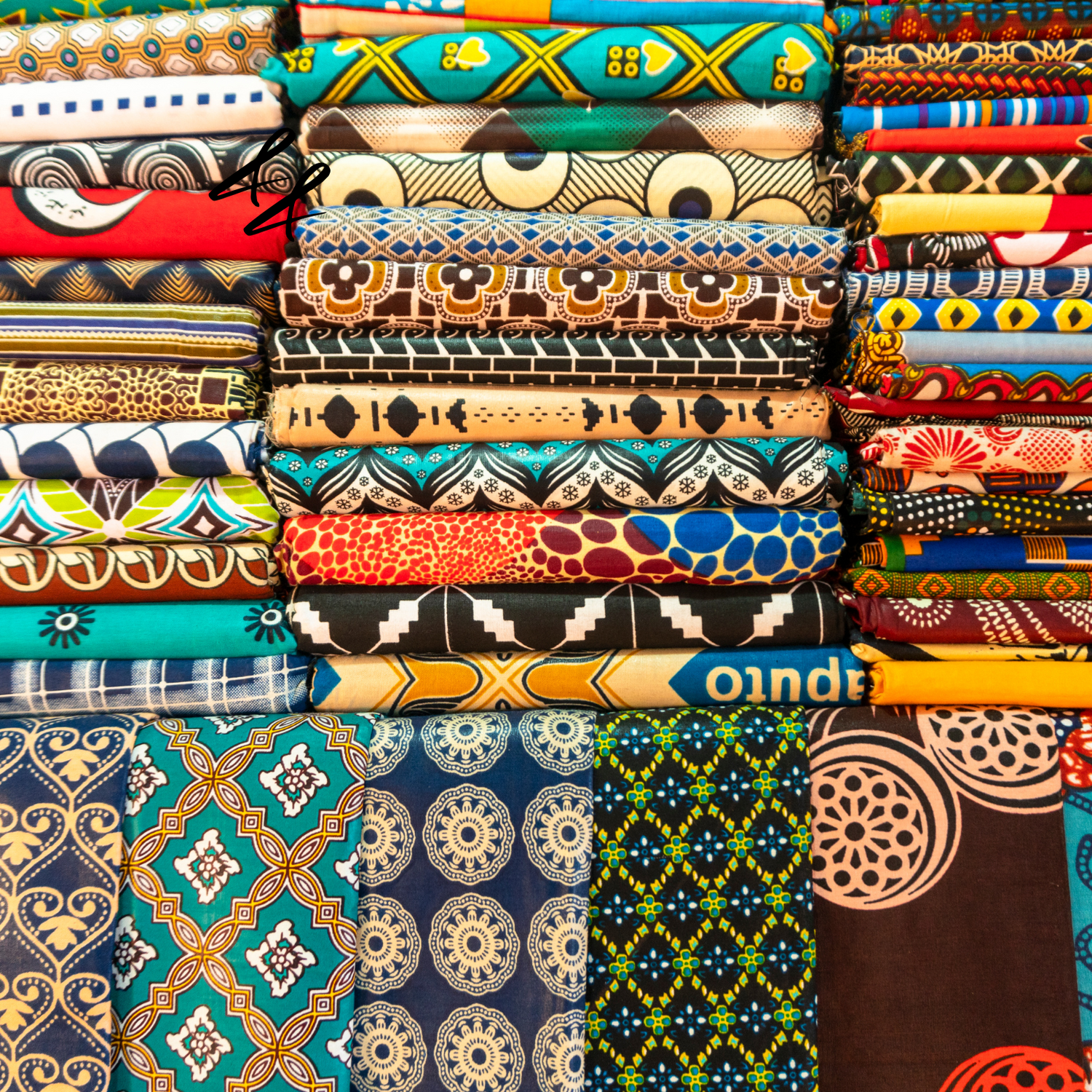 A selection of colourful African Textiles