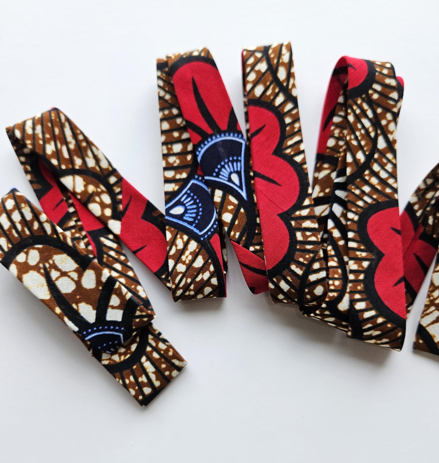 Floral African Wax Print Bias Binding, Quilting Craft Tape
