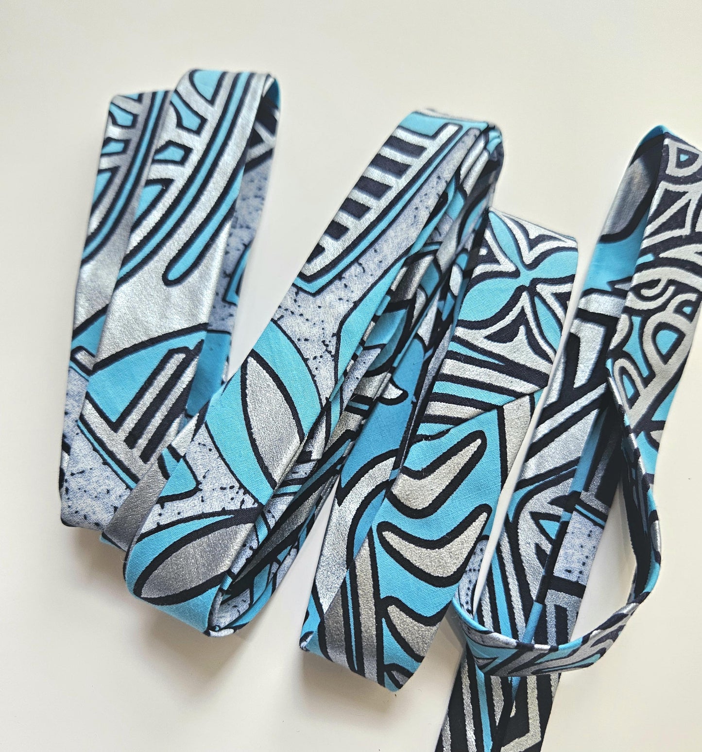 Blue, Navy & Silver Embellished African Wax Print / Ankara / Kente Fabric By The Yard / Metre. 100% Cotton. Sewing, Crafting And Quilting.