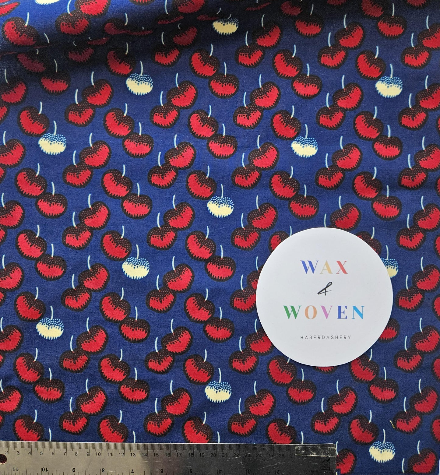 Set Of 4 African Wax Nautical Pattern Fabric Fat Quarters. 100% Cotton. Multicolour Blue, Red and Beige For Crafting And Quilting.