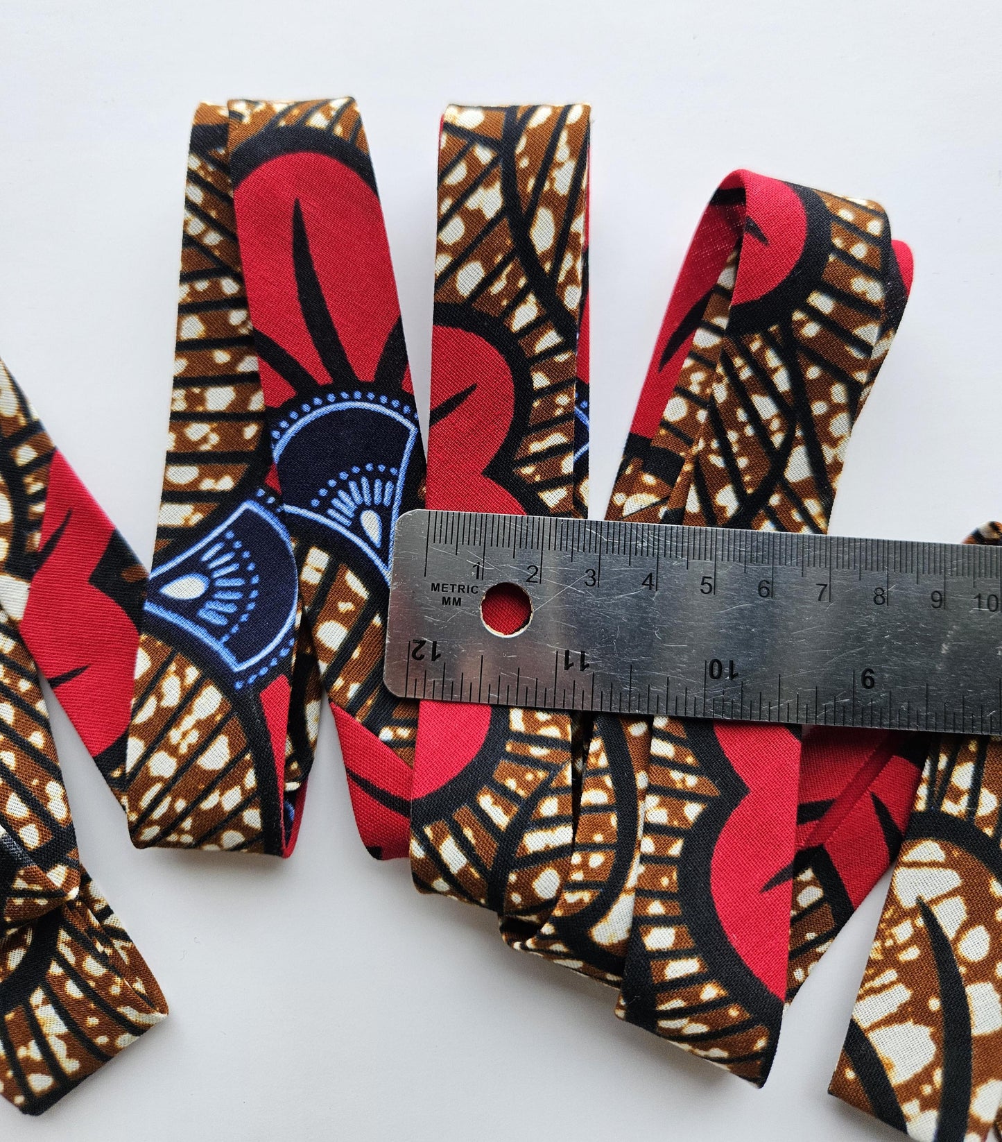 Floral African Wax Print Bias Binding, Quilting Craft Tape