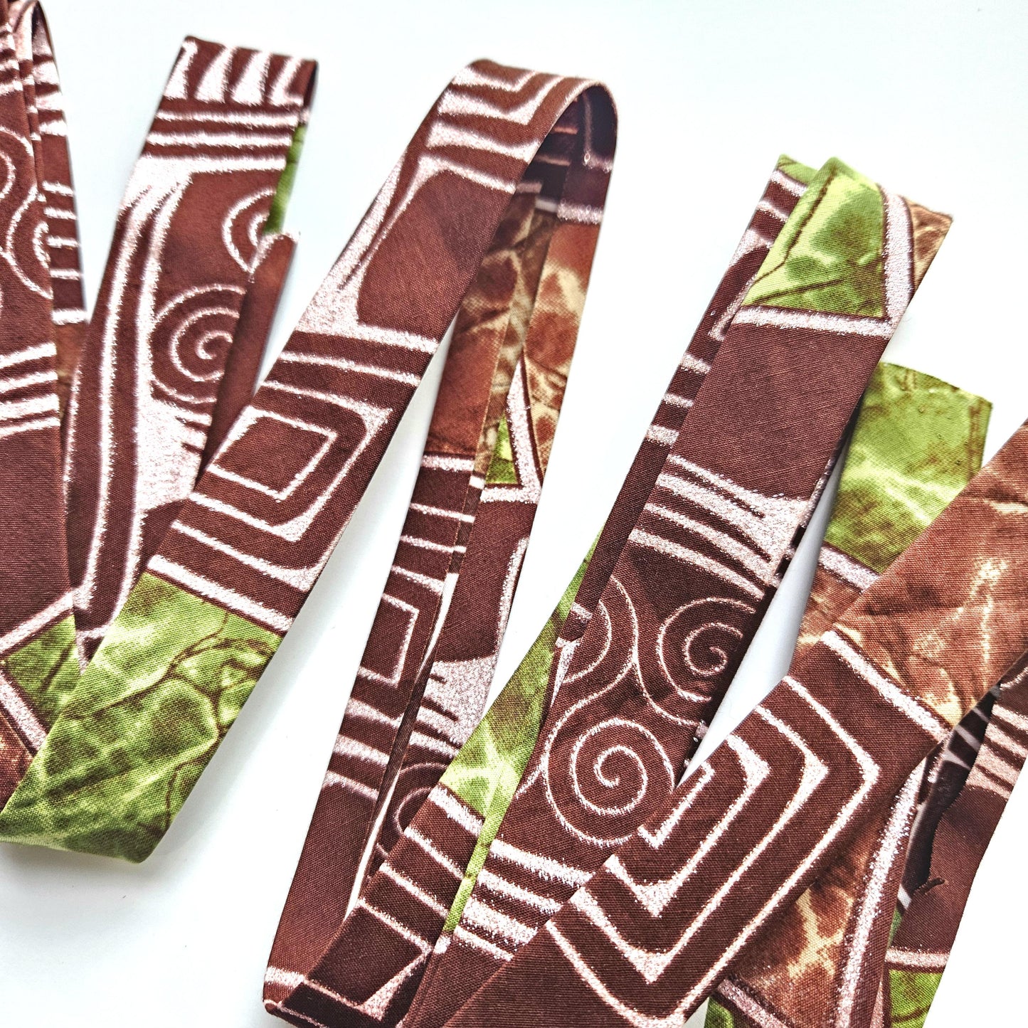 Green, Brown & Metallic Pink Embellished African Wax Print / Ankara / Kente Fabric By The Yard / Metre. 100% Cotton. Crafting And Quilting.