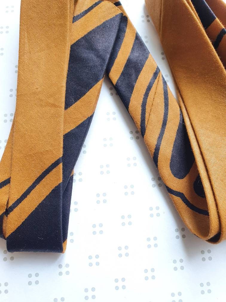 3 Metres of 25mm Brown & Black African Wax Print Bias Binding / Seam Tape / 100% Soft Cotton