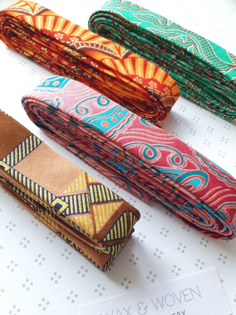 Embellished Metallic Gold, Brown & Caramel Wax Bias Tape 3 metres x 2.5cm Wide.