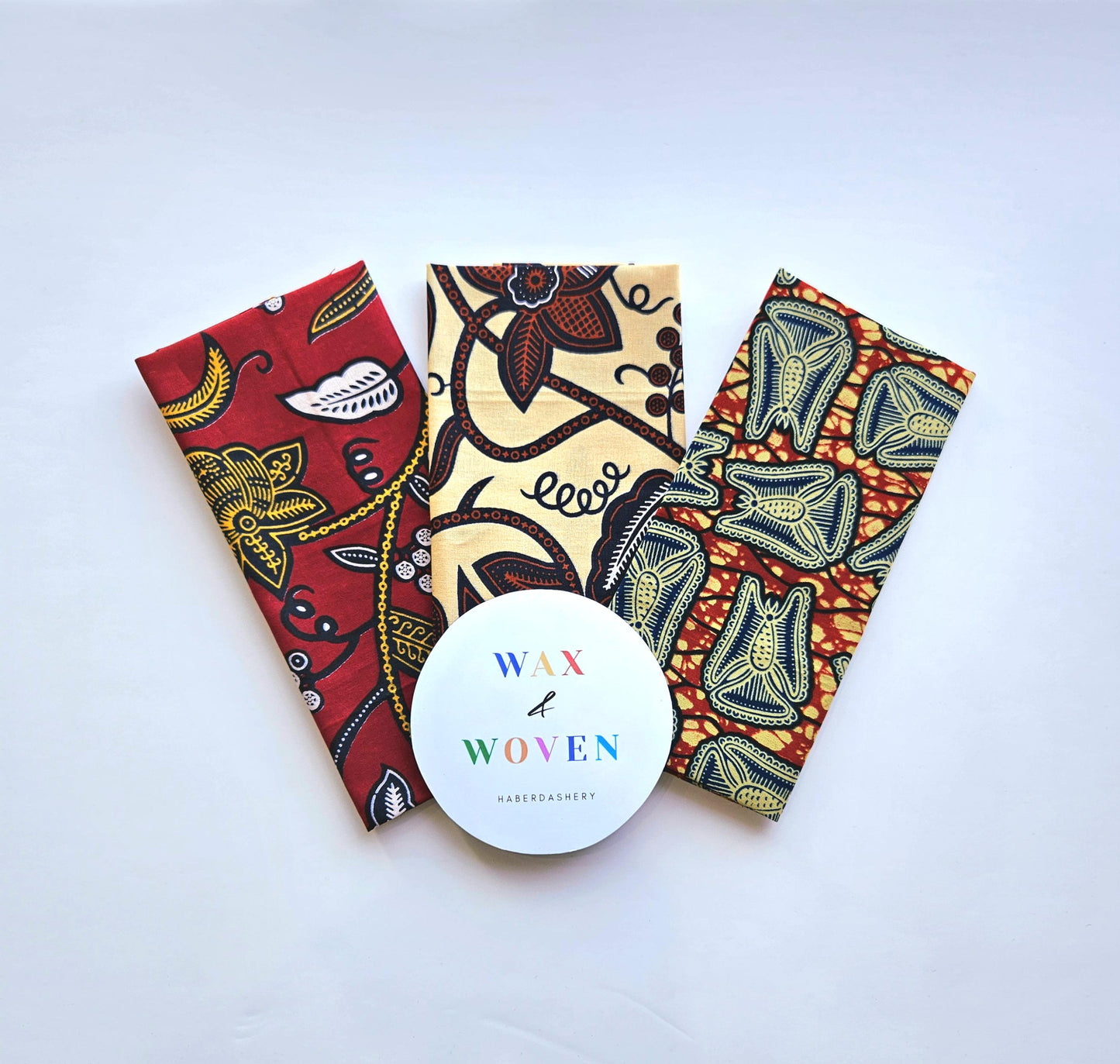 Red, Beige and Navy Blue Fabric Fat Quarter Bundle 100% Cotton.