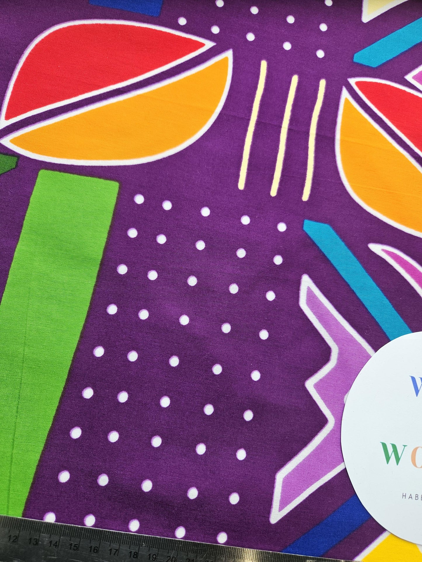 Purple Multicoloured Kente African Wax Fabric Bias Binding. 2.5cm Wide | Colourful Print Patterned Tape For Crafting / Quilting.