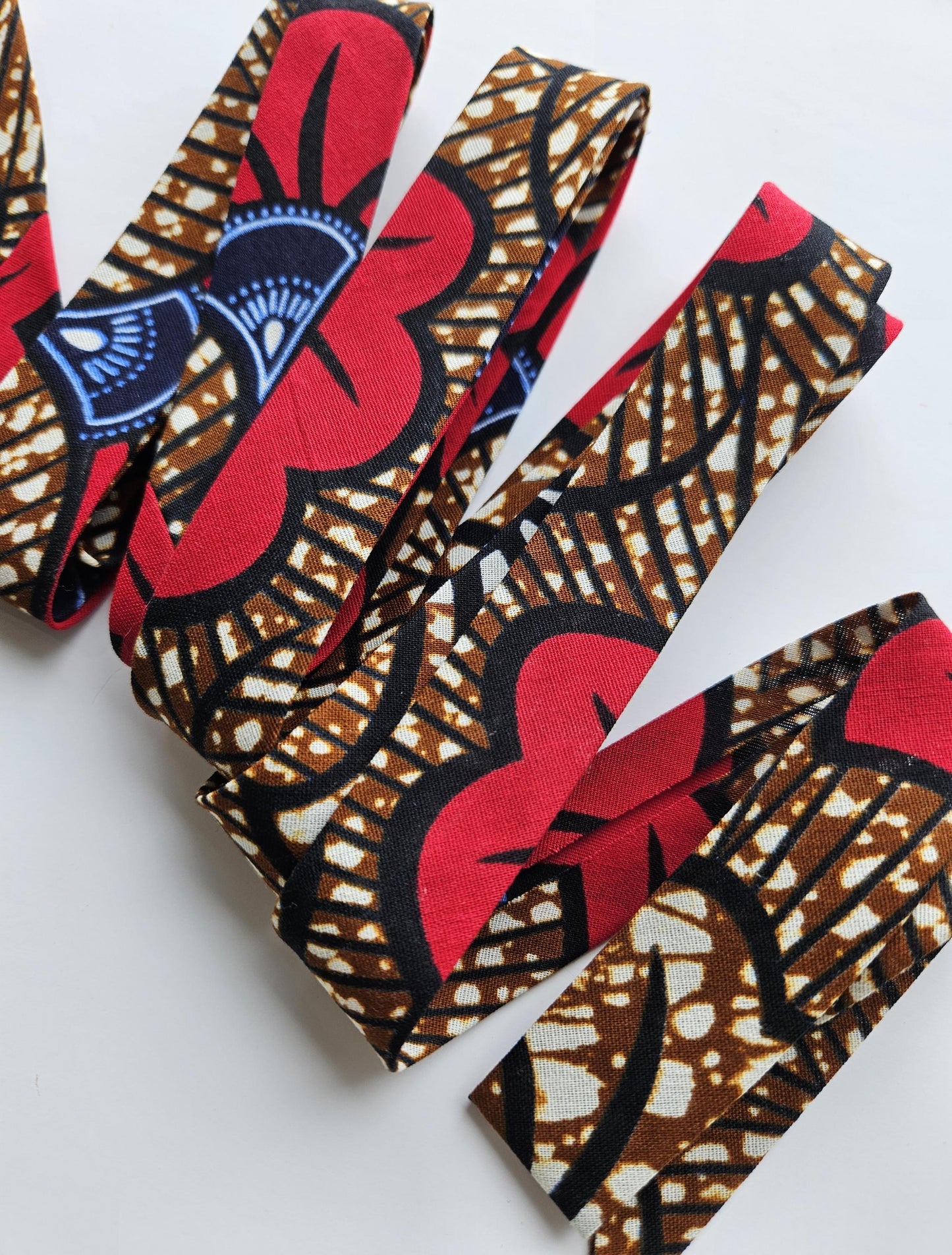 Floral African Wax Print Bias Binding, Quilting Craft Tape