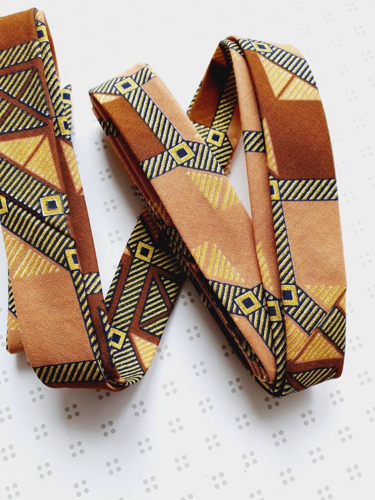 Embellished Metallic Gold, Brown & Caramel Wax Bias Tape 3 metres x 2.5cm Wide.