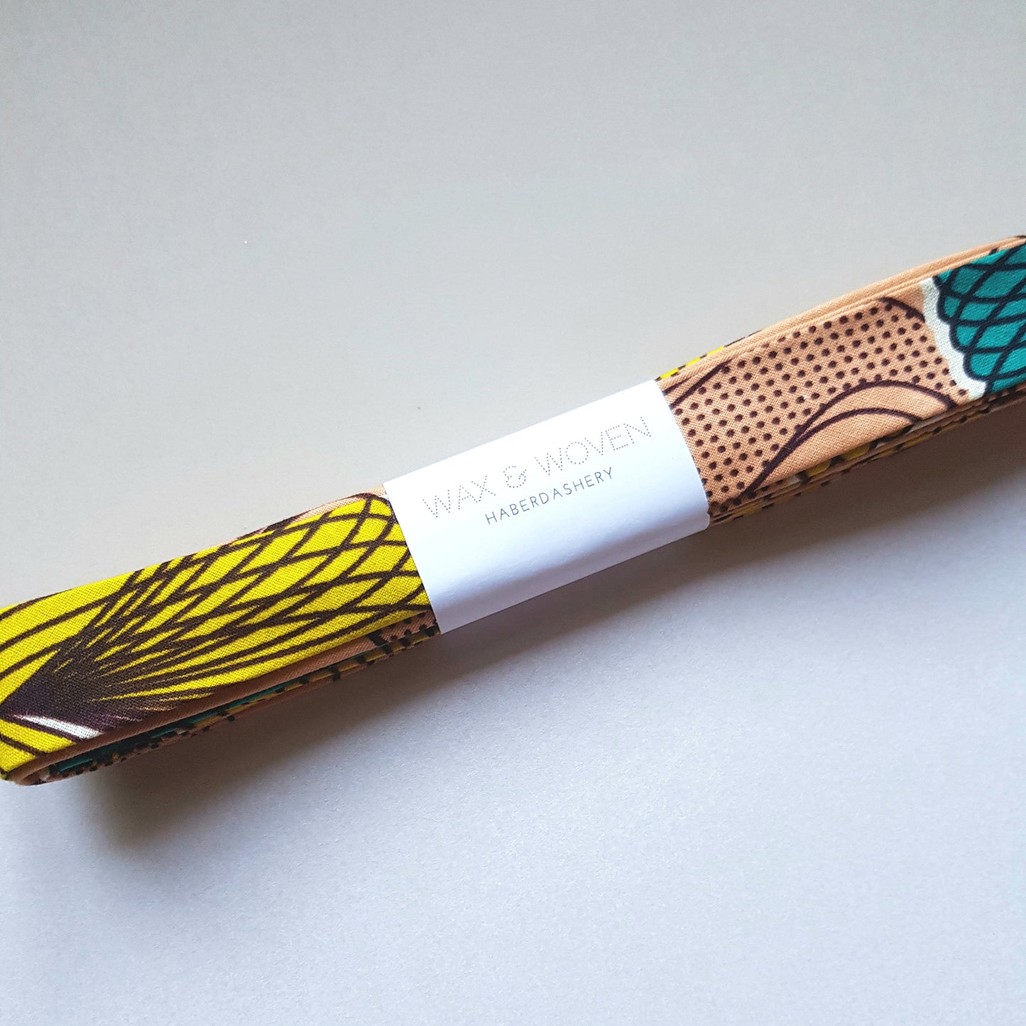3 Metres of 25mm Peach, Yellow & Blue Floral Bias Binding / Seam Tape