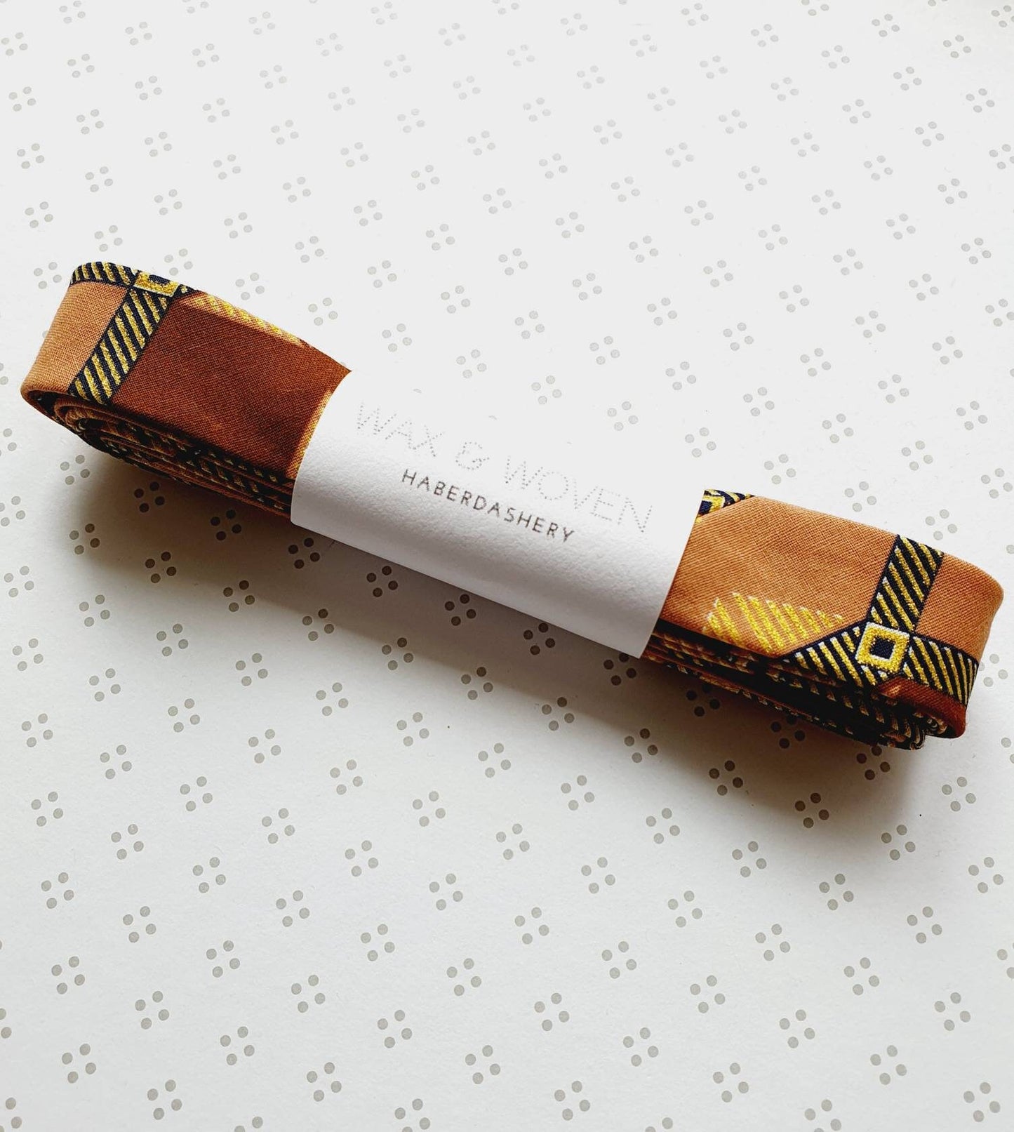 Embellished Metallic Gold, Brown & Caramel Wax Bias Tape 3 metres x 2.5cm Wide.