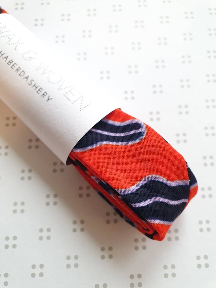 3 Metres of 25mm Coral Red, Navy Blue & Lilac African Wax Print Bias Binding / Seam Tape / 100% Soft Cotton